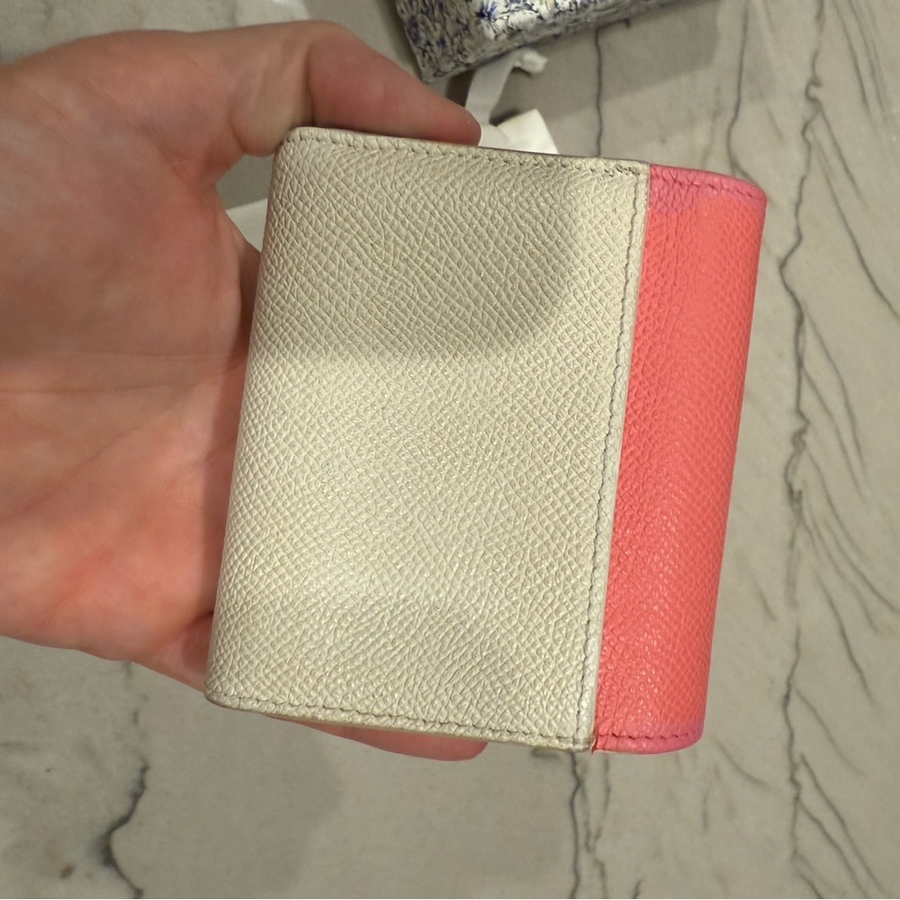 Christian Dior Lotus Wallet Tri-fold Pink and Cream FULL INCLUSION - Picture 8 of 16